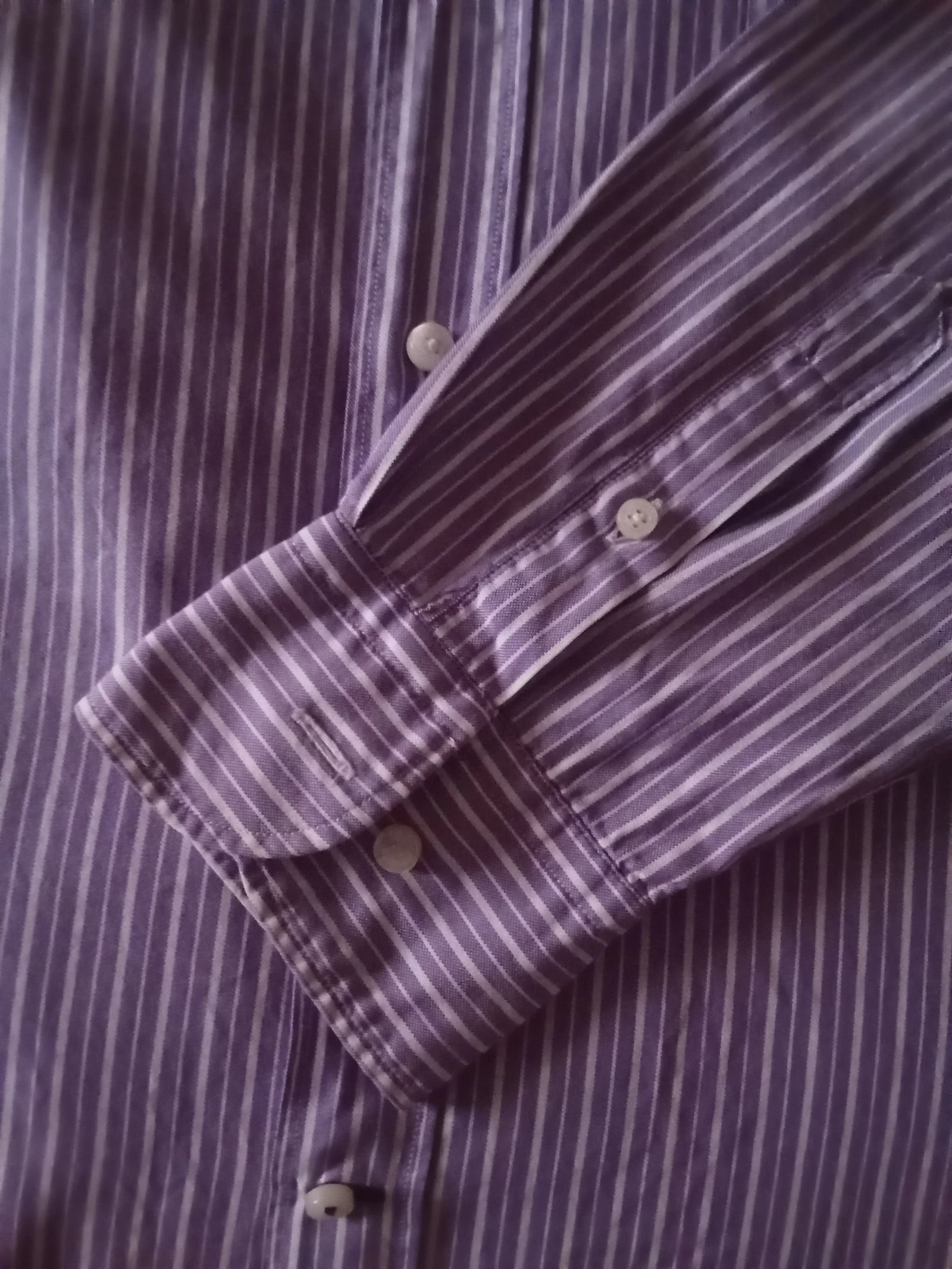 Camisa masculina de listras brancas e lilás Massimo Dutti tamanho XL como nova em perfeito estado – photo 12